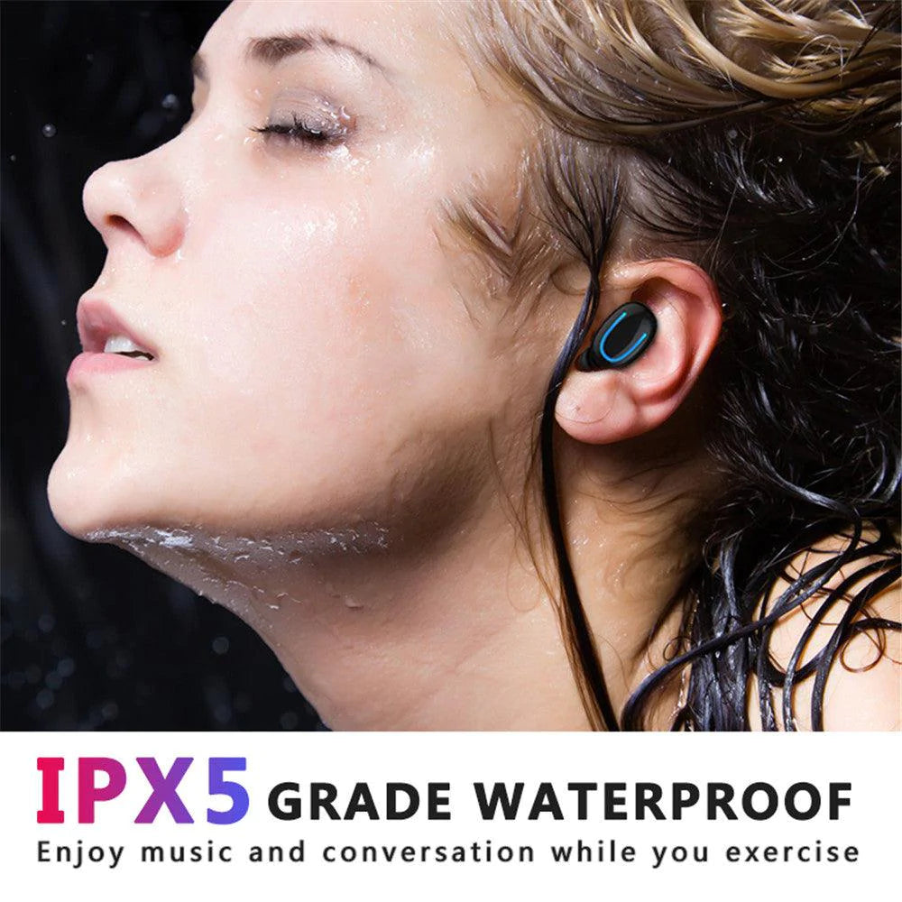 Wireless & Waterproof Bluetooth 5.0 In Ear Headphones & Powerbank w/ Single & Dual Earphones | For Sport, Headset, Handsfree Stereo Ear Buds for All Smartphones - Buy Confidently with Smart Sales Australia