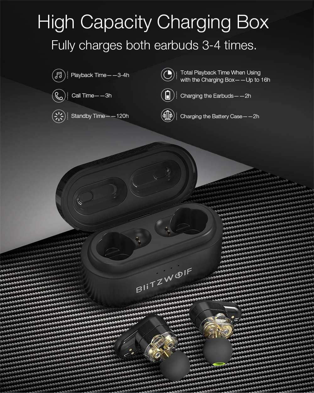 Wireless Blitzwolf BW-FYE7 Bluetooth 5.0 Dual Dynamic Driver In-ear Earphone Portable Charger Box  3D Stereo Bass Call Earbud - Buy Confidently with Smart Sales Australia