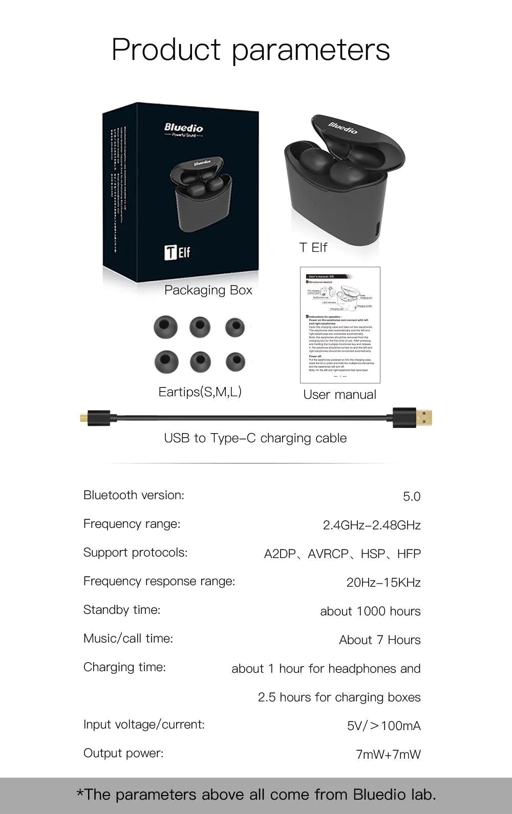 Wireless Bluedio T-Elf Bluetooth 5.0 Earphones Headphones Earbuds Powerbank for Apple iPhone Samsung Android TWS Sports Headset Wireless Earphone with Charging Box - Buy Confidently with Smart Sales Australia