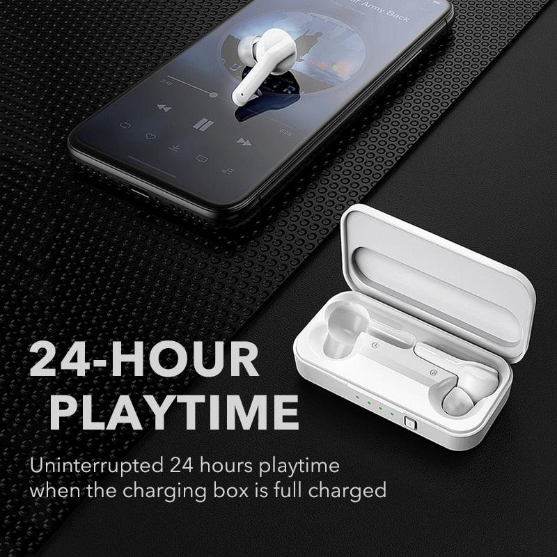 Wireless Bluetooth 5.0 Noise Cancelling Earbuds with Wireless Charger Box Headset for Apple iPhone, Samsung Android Headsets - Buy Confidently with Smart Sales Australia