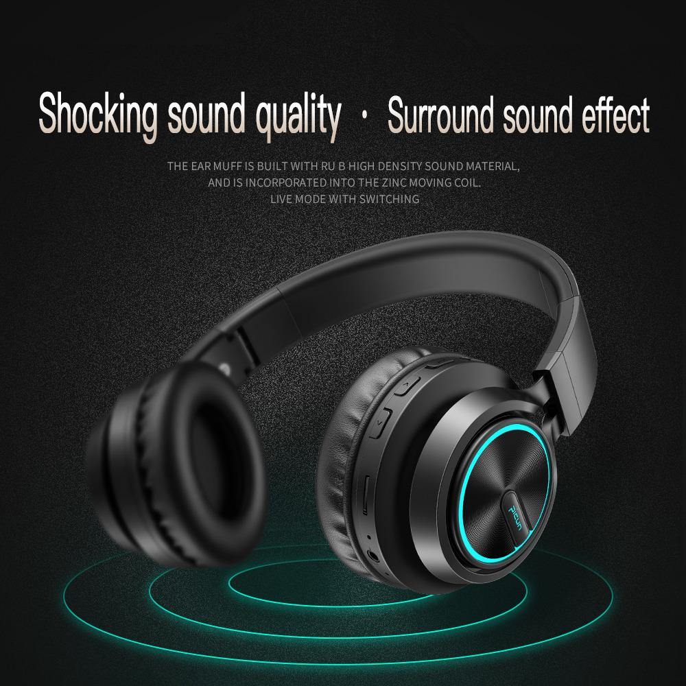 Tourya B6 Wireless BT Headphones Over Ear Head set |Colorful light| 12 Hours Working time Compatible with PC, Laptop Cell phones - Buy Confidently with Smart Sales Australia
